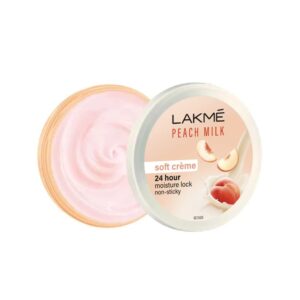 LAKMÉ Peach Milk Soft Crème Light Moisturizer for Face 200 g, Daily Lightweight Face Lotion with Vitamin E for Soft Skin- Non Sticky 24h Moisture