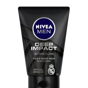 NIVEA MEN Deep Impact Face Wash 100g | With Black Carbon | Intense Clean, For Beard & Face | Removes Oil and Impurities