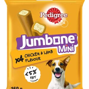 Pedigree Jumbone Mini Adult Dog Treat, Chicken & Lamb - 160 g Pack (4 Treats)